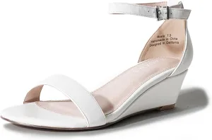 J. Adams Rosie Heeled Sandal – Low Wedge Sandals for Women, Ankle Strap, Dressy Wedding Wedges, Strappy Wedge Shoes, Short Heel Sandals for Bridal, Casual & Formal Wear