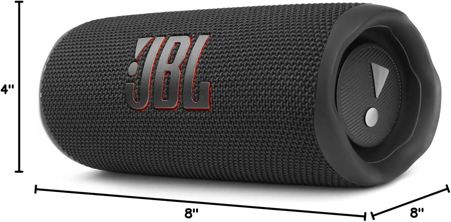 JBL Flip 6 (Black)   Bundle with divvi! Protective Hardshell Case