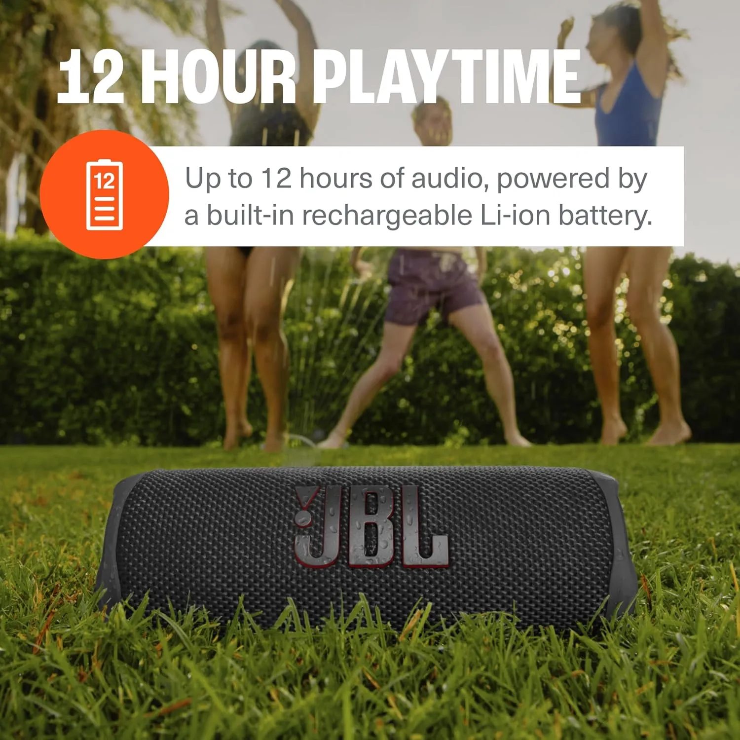 JBL Flip 6 (Black)   Bundle with divvi! Protective Hardshell Case
