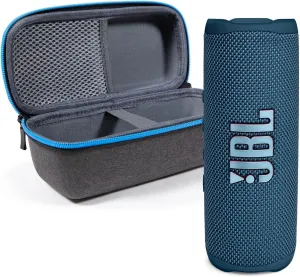 JBL Flip 6 (Blue)   Bundle with divvi! Protective Hardshell Case