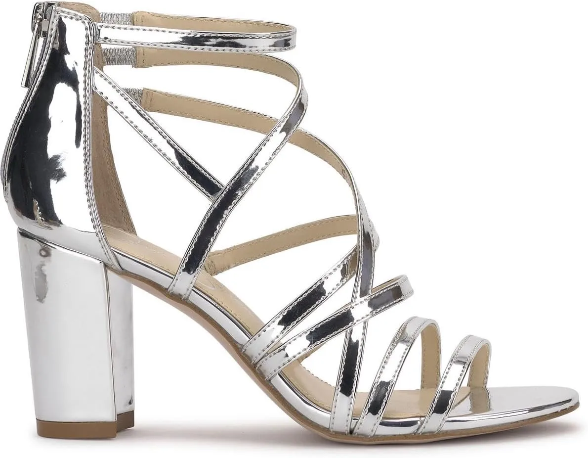 Jessica Simpson Stassey Women's Caged Faux Leather Back Zip Dress Sandals