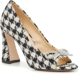 Jessica Simpson Women's Imuna Pump, Black/White Houndstooth, 7.5 M US