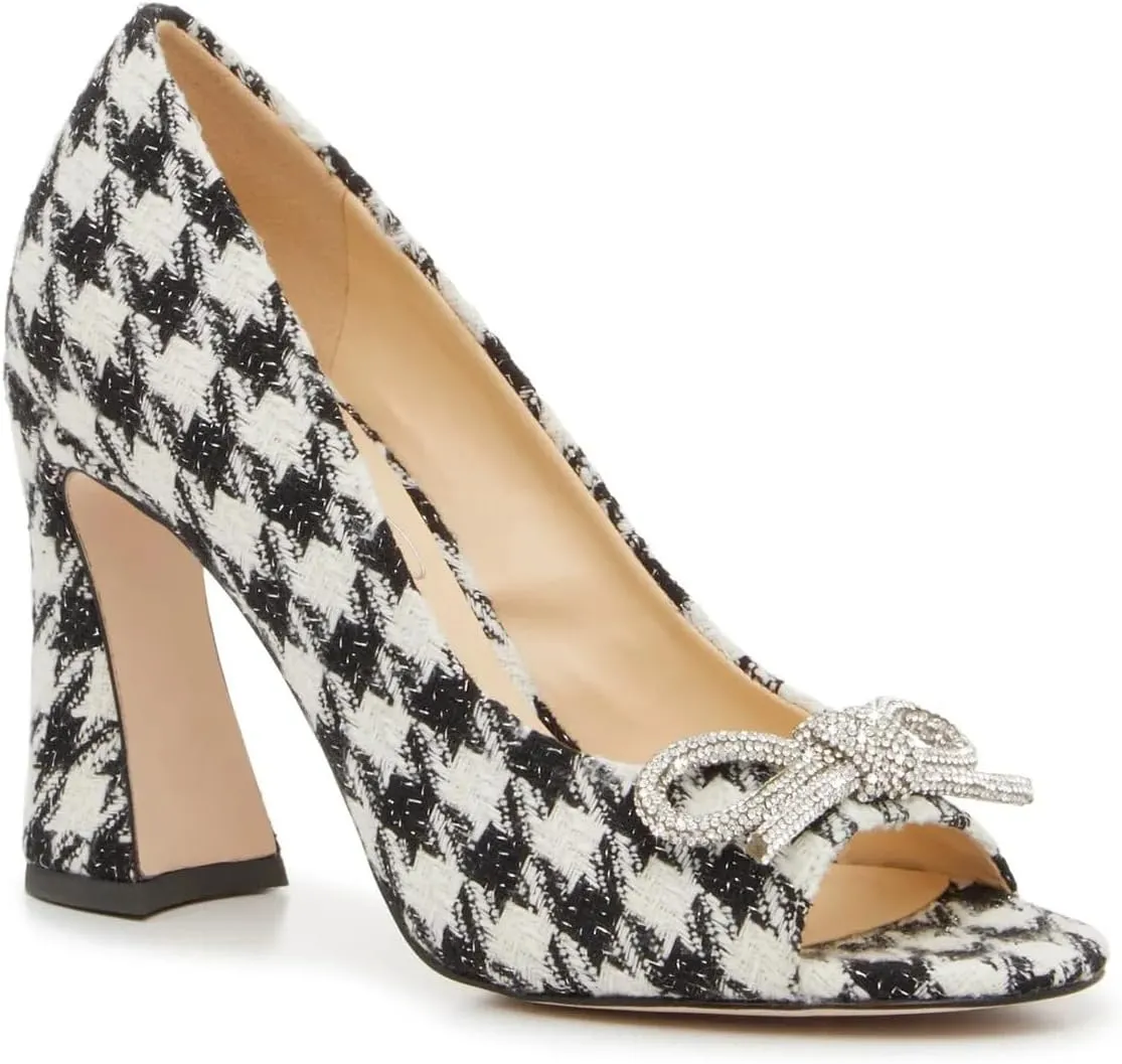 Jessica Simpson Women's Imuna Pump, Black/White Houndstooth, 7.5 M US