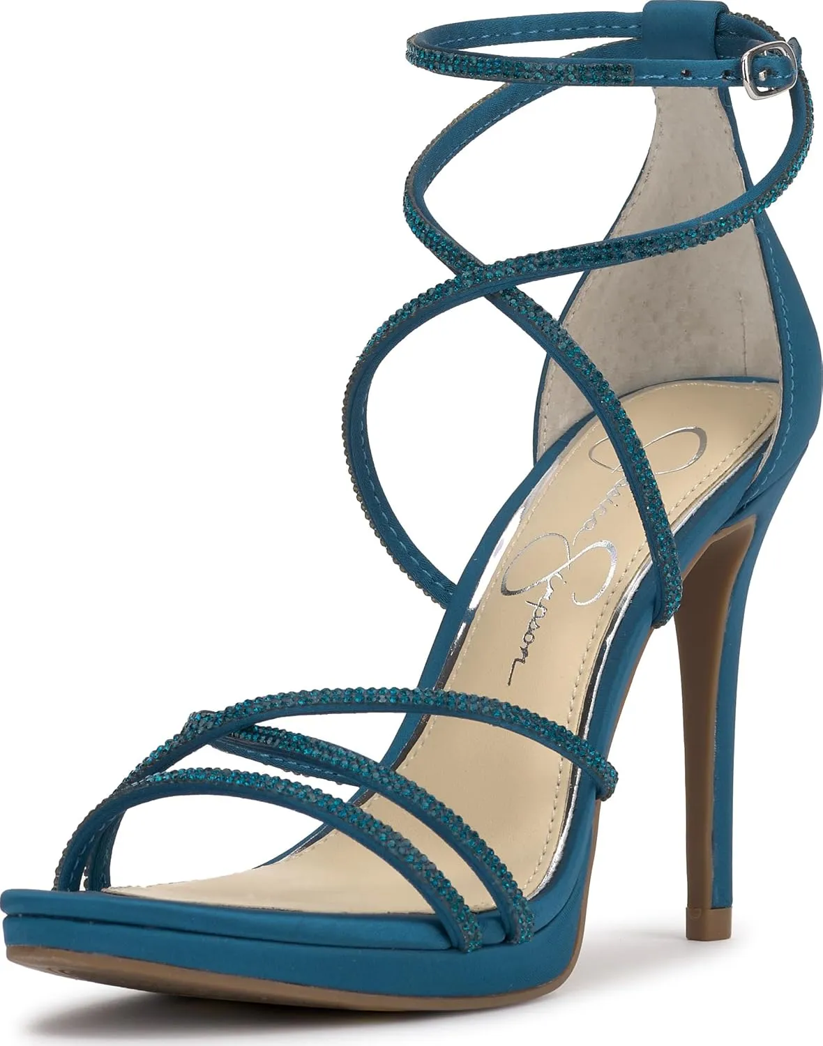 Jessica Simpson Womens Jaeya Rhinestone Strappy Dress Sandals