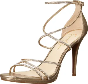 Jessica Simpson Womens Jaeya Rhinestone Strappy Dress Sandals