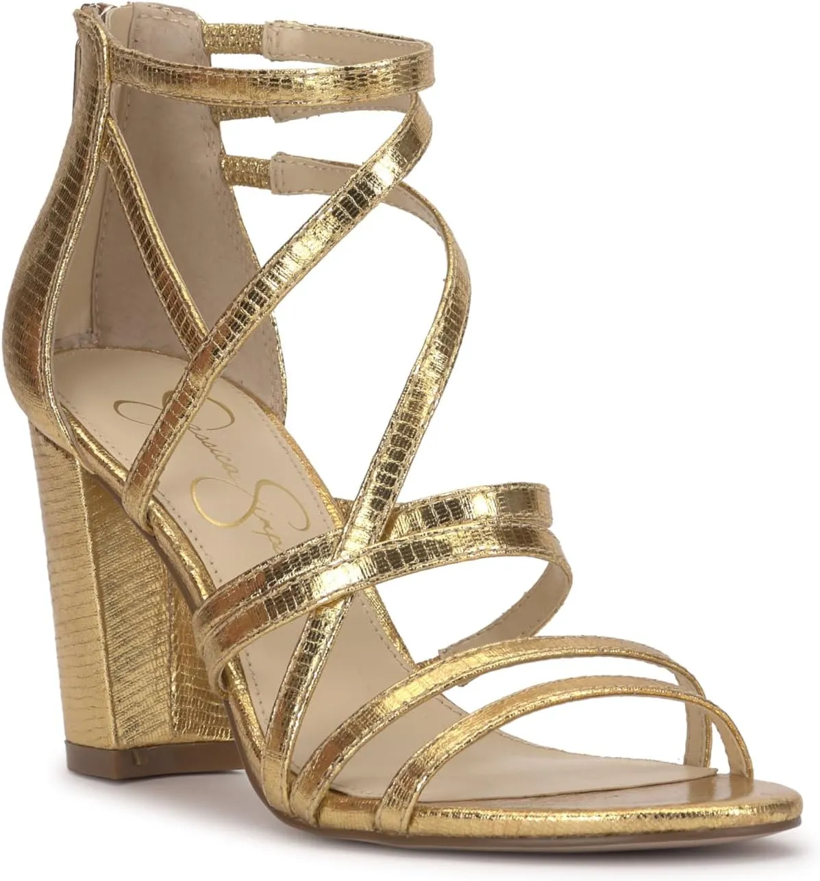 Jessica Simpson Women's Stassey Strappy Block Heel Sandal Heeled