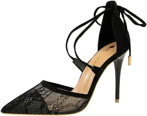 JOEupin Women's Lace Bridal High Heel Peep Toe Open Toe Cover Dress Pump