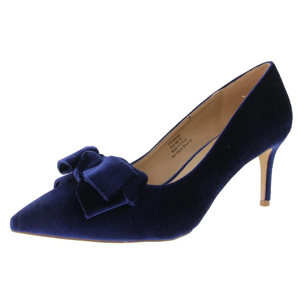 Journee Collection Womens CRYSTOL  Velvet Pump Kitten Heels