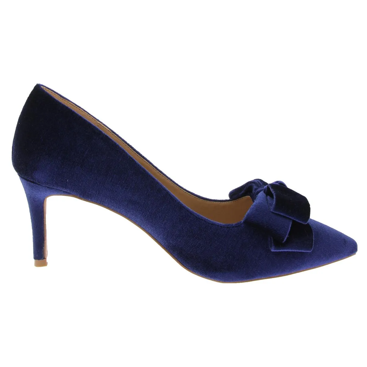 Journee Collection Womens CRYSTOL  Velvet Pump Kitten Heels