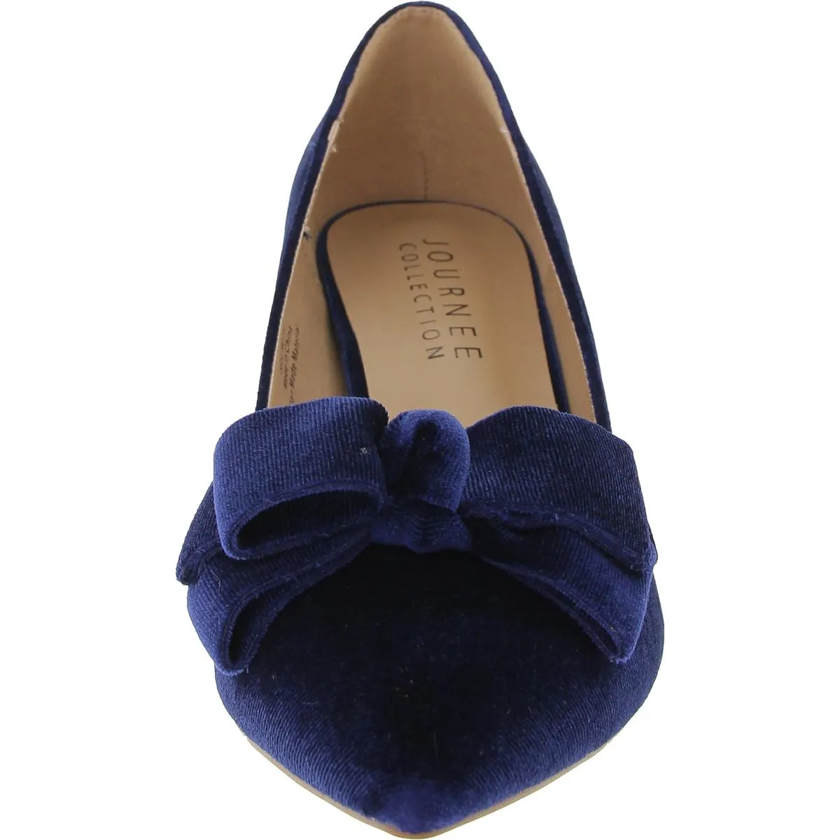 Journee Collection Womens CRYSTOL  Velvet Pump Kitten Heels