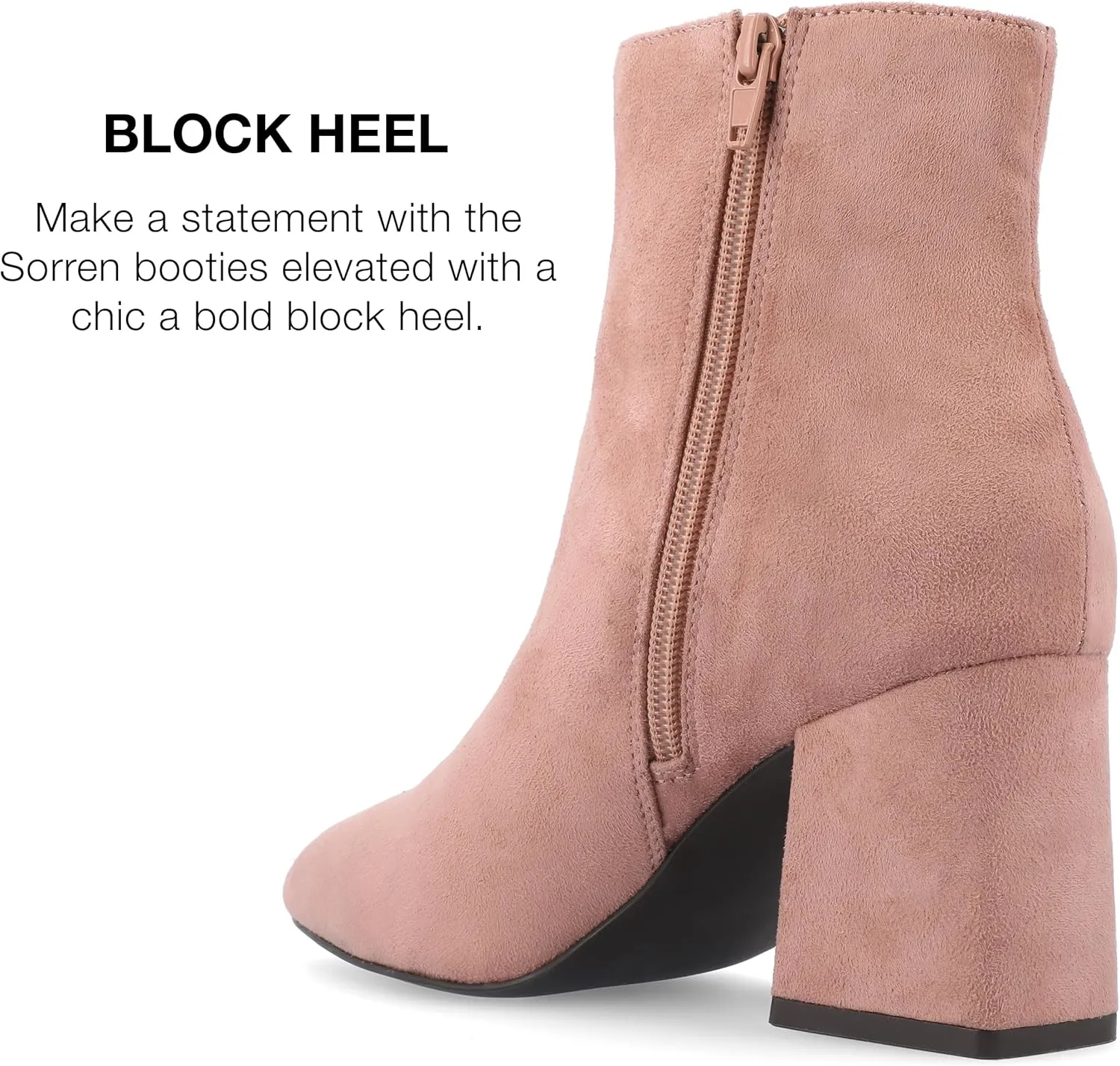 Journee Collection Womens Patent Leather Block Heel Ankle Boots
