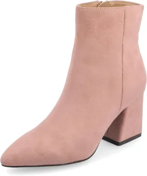 Journee Collection Womens Patent Leather Block Heel Ankle Boots