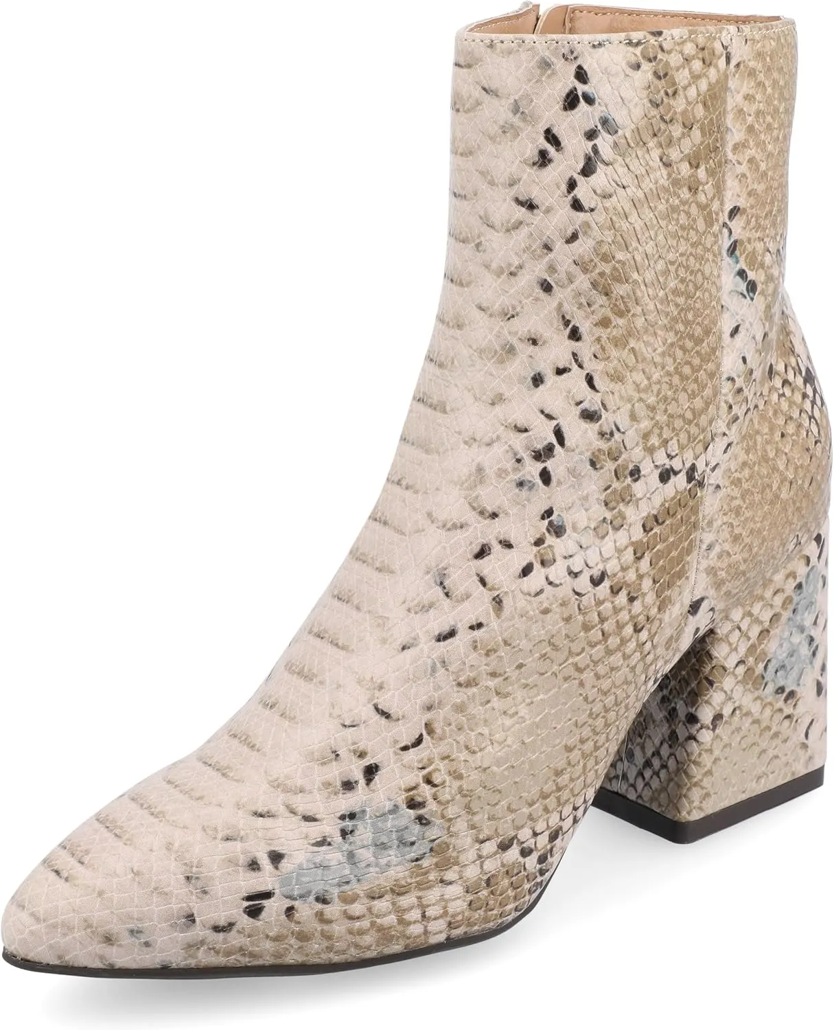 Journee Collection Womens Patent Leather Block Heel Ankle Boots