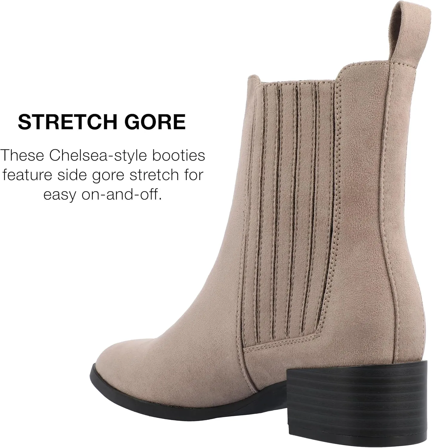 Journee Collection Womens wrenley Faux Suede Stretch Booties