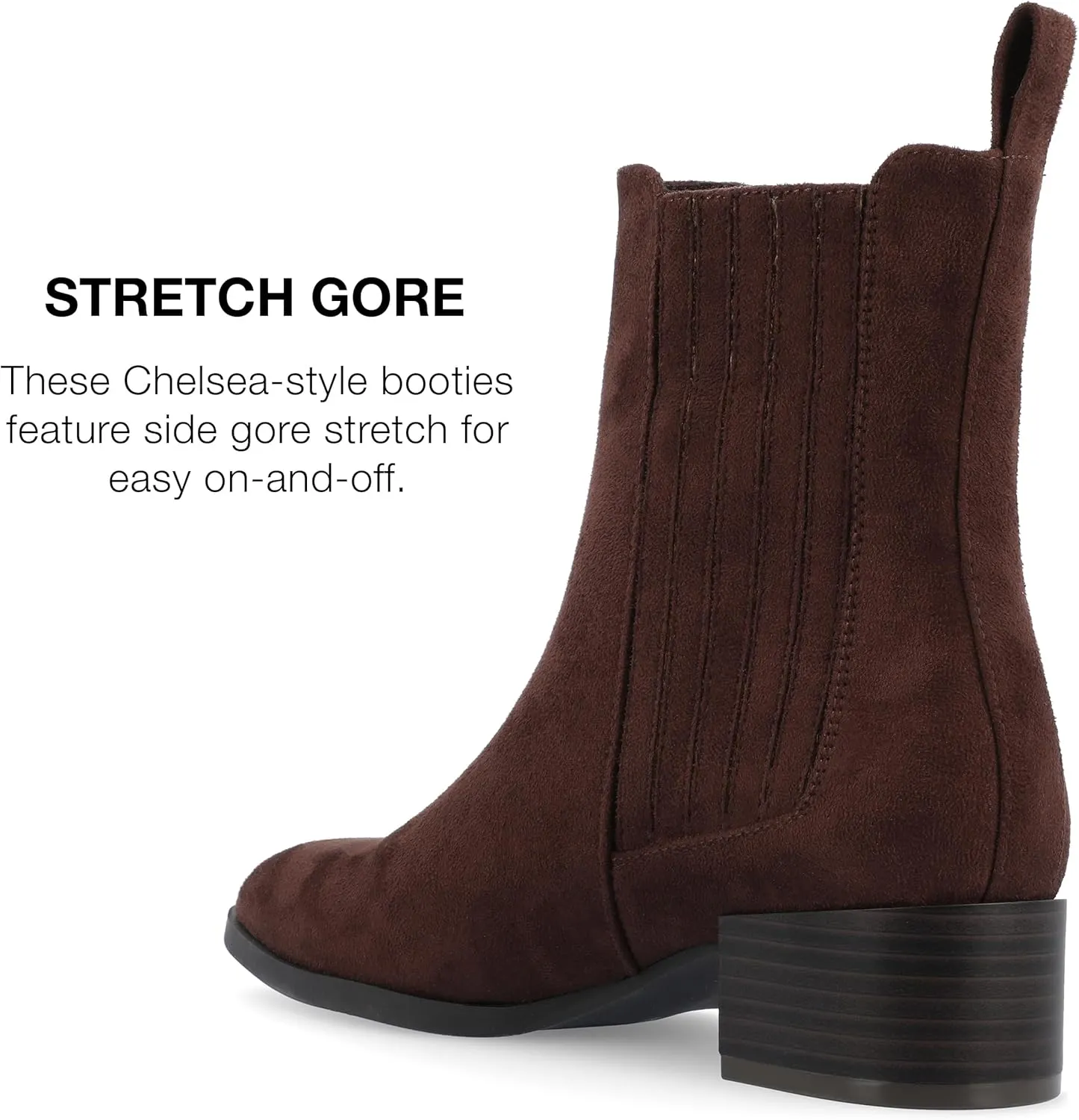 Journee Collection Womens wrenley Faux Suede Stretch Booties