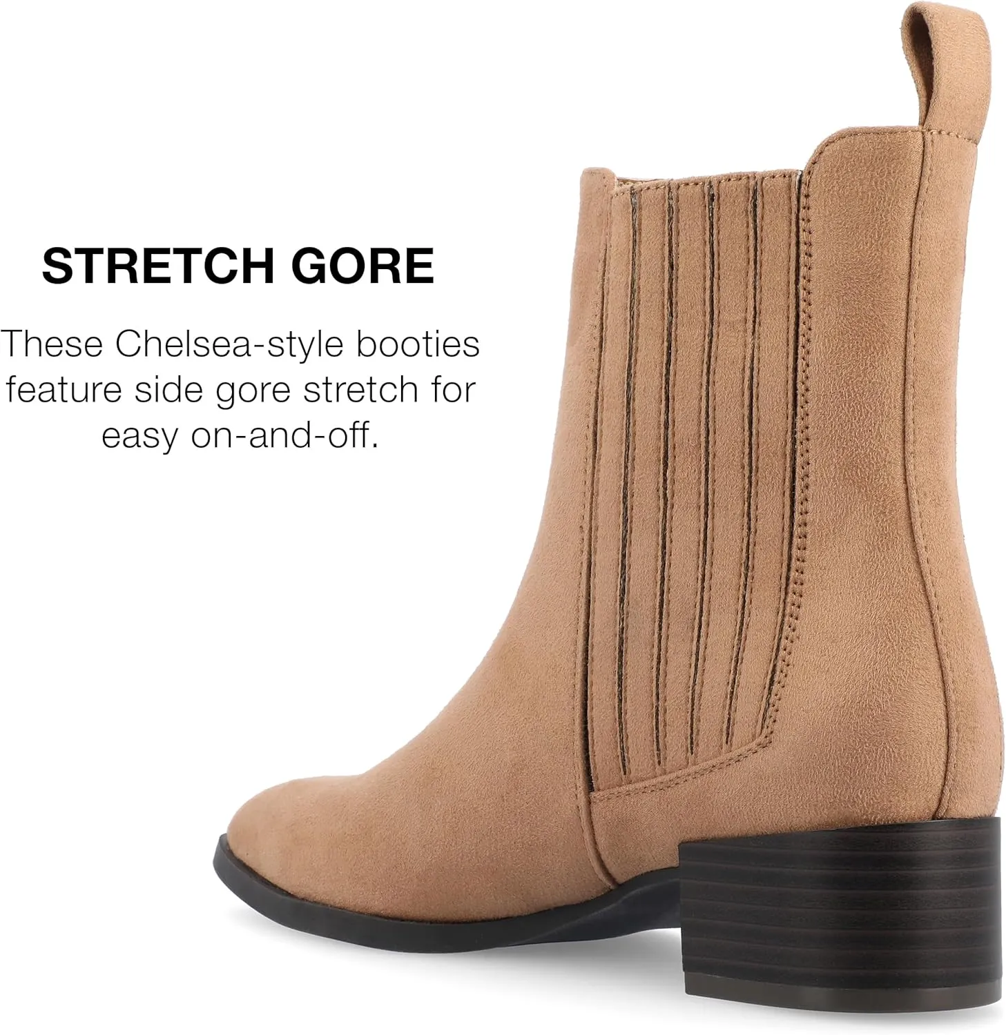 Journee Collection Womens wrenley Faux Suede Stretch Booties
