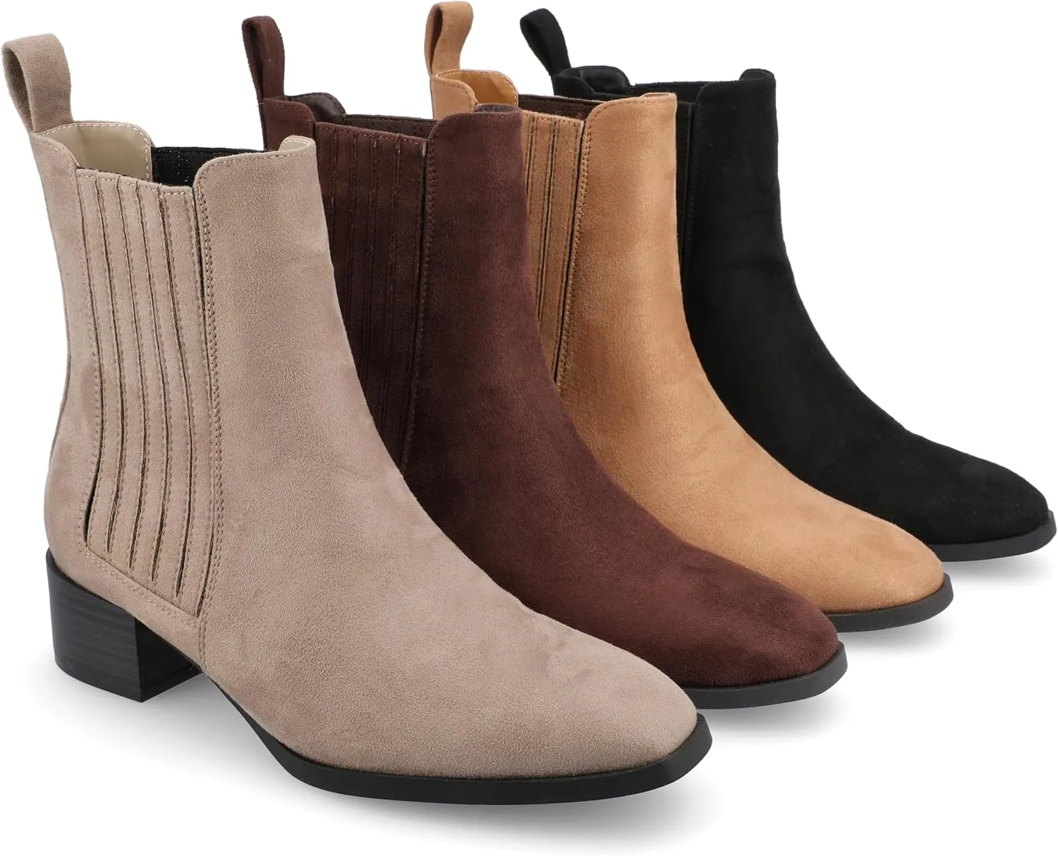 Journee Collection Womens wrenley Faux Suede Stretch Booties