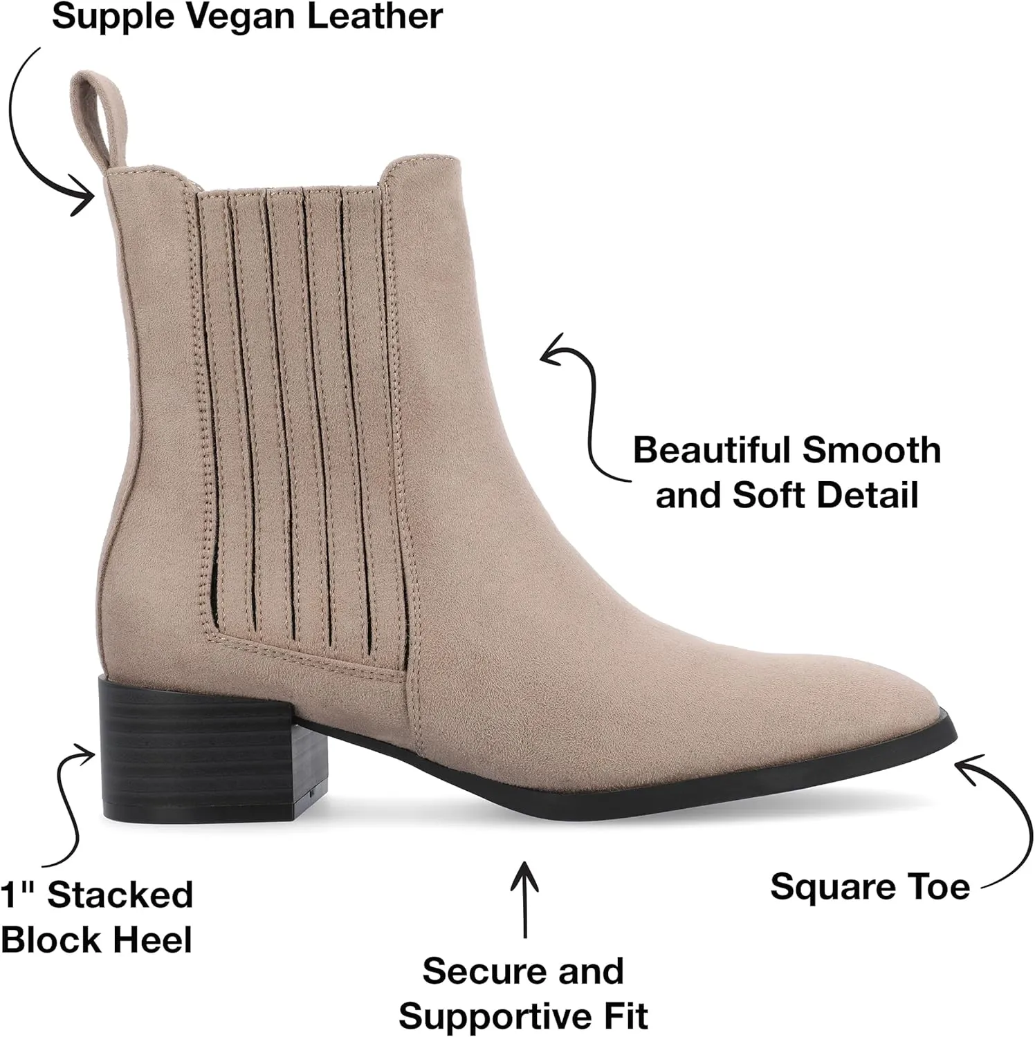Journee Collection Womens wrenley Faux Suede Stretch Booties