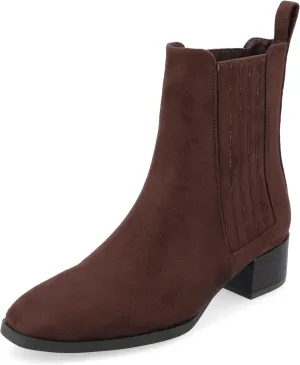 Journee Collection Womens wrenley Faux Suede Stretch Booties