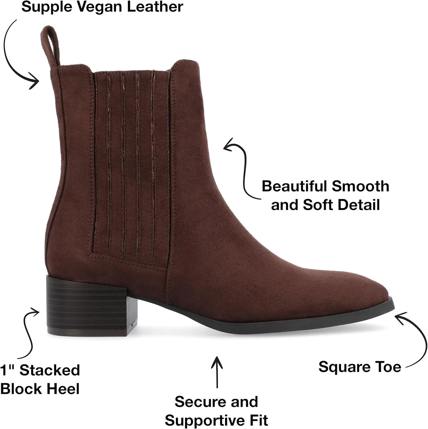 Journee Collection Womens wrenley Faux Suede Stretch Booties