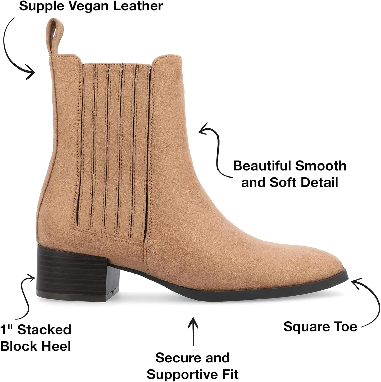 Journee Collection Womens wrenley Faux Suede Stretch Booties