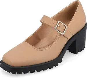 Journee Womens Gladys Tru Comfort Foam Treaded Outsole Mary Jane Pumps
