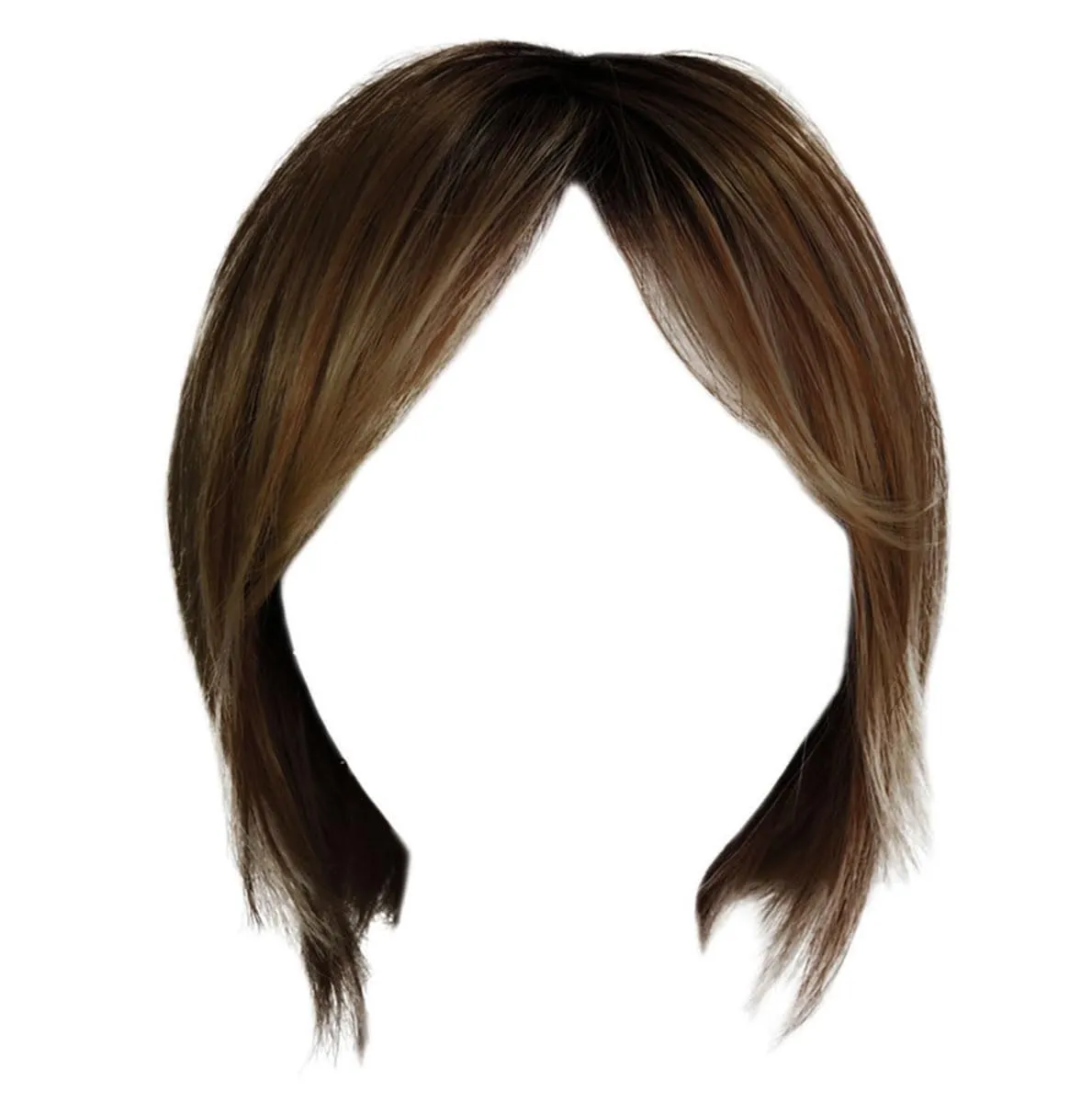 Kinetic Beauty Chin-Length Modern Edgy Bob Wig by Hairuwear, Average Cap - Light Brown
