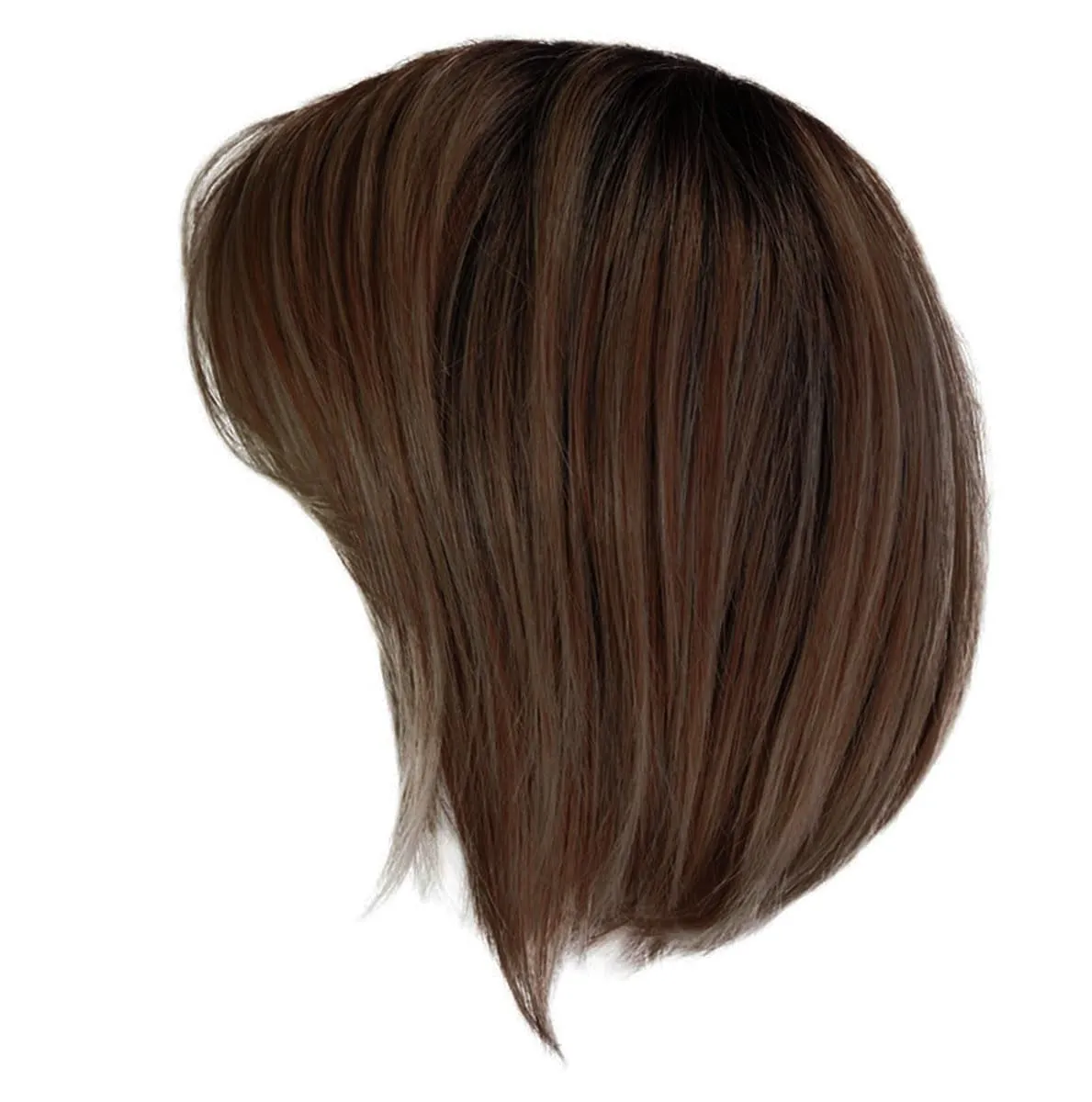 Kinetic Beauty Chin-Length Modern Edgy Bob Wig by Hairuwear, Average Cap - Light Brown