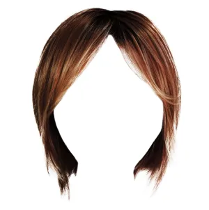 Kinetic Beauty Chin-Length Modern Edgy Bob Wig by Hairuwear, Average Cap - Medium Brown