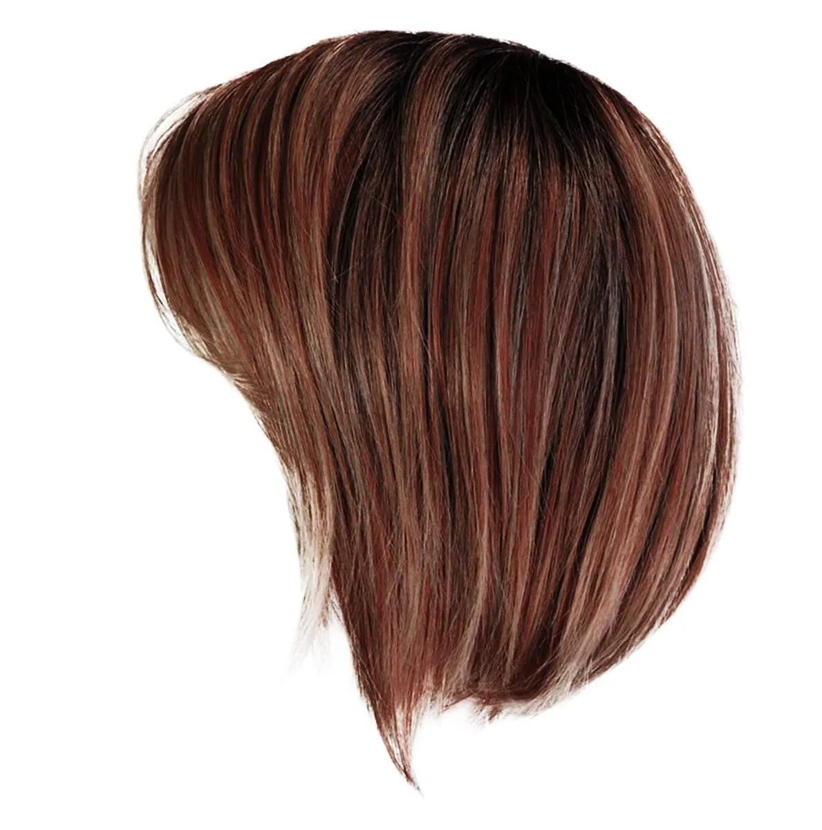 Kinetic Beauty Chin-Length Modern Edgy Bob Wig by Hairuwear, Average Cap - Medium Brown