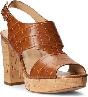 Lauren Ralph Lauren Feona Burnished Leather Sandal