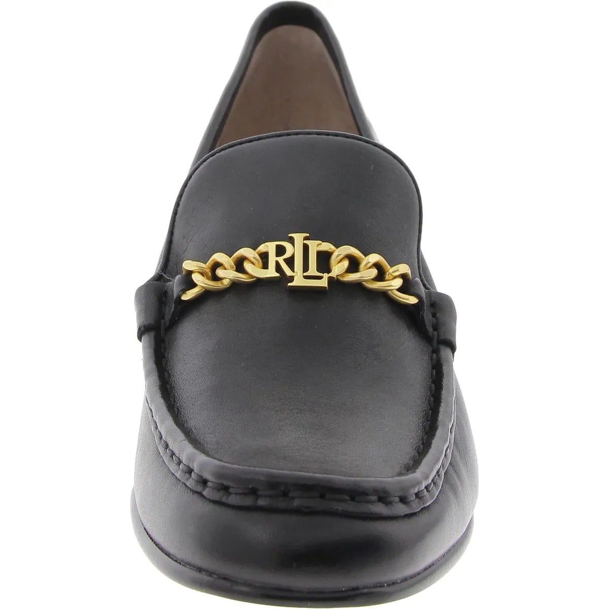 Lauren Ralph Lauren Womens Embellished Leather Loafer Heels
