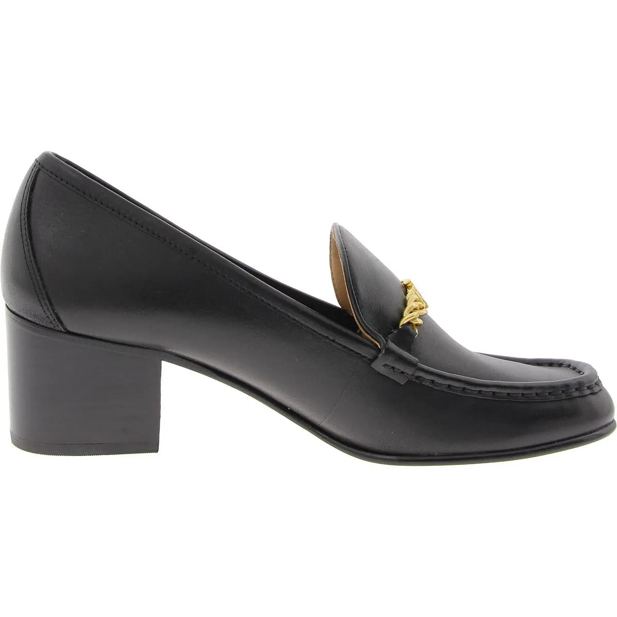 Lauren Ralph Lauren Womens Embellished Leather Loafer Heels