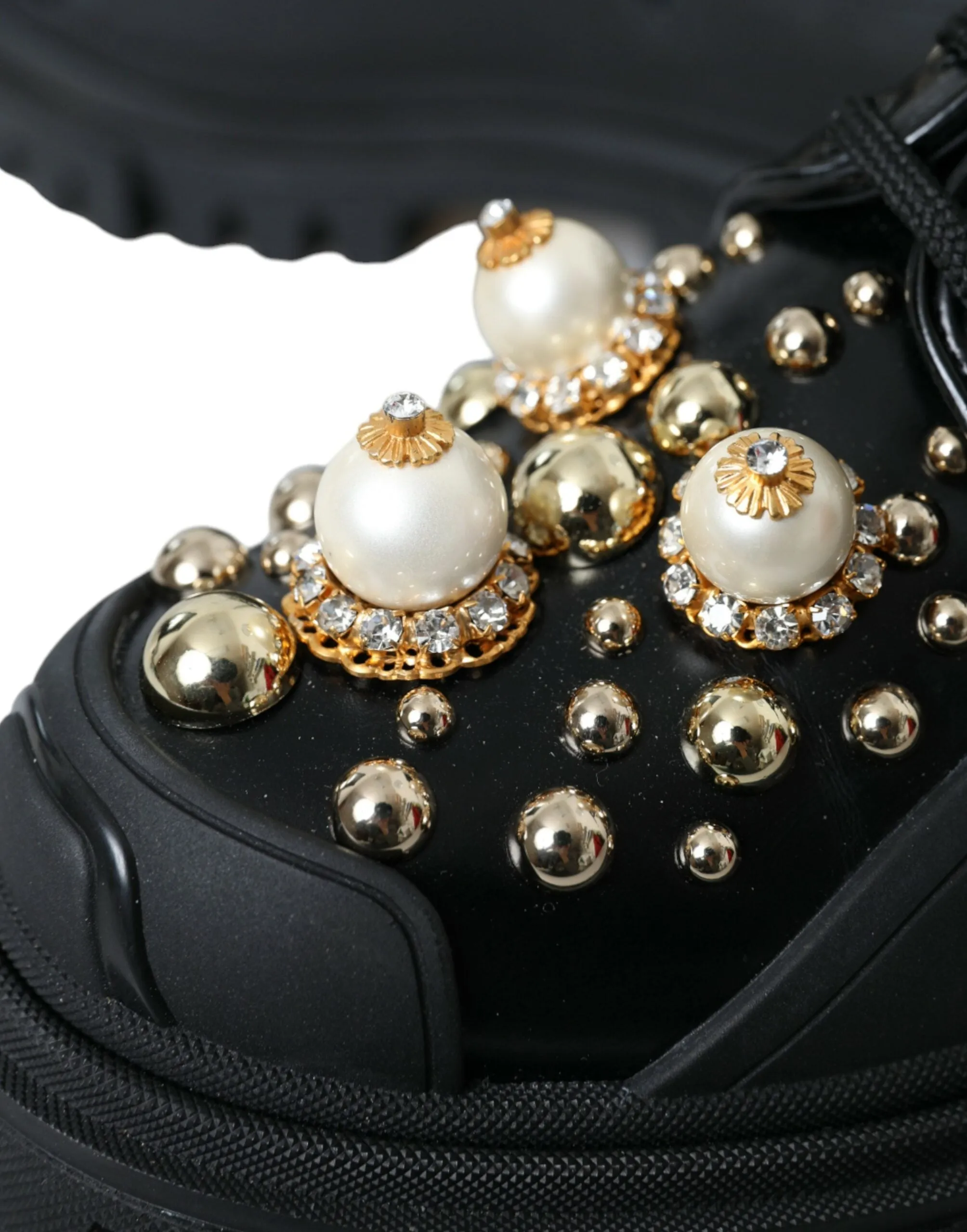 Leather Gabbana Value-based Dolce & Shoes Automated Embellished Black Derby Trekking