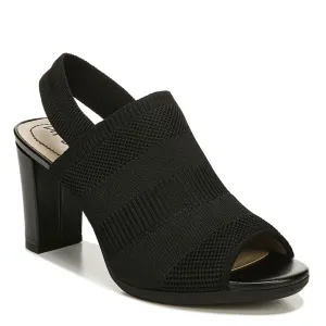 LifeStride Womens Afton Slingback Peep Toe Pump Heeled Sandal, Black, 9 US