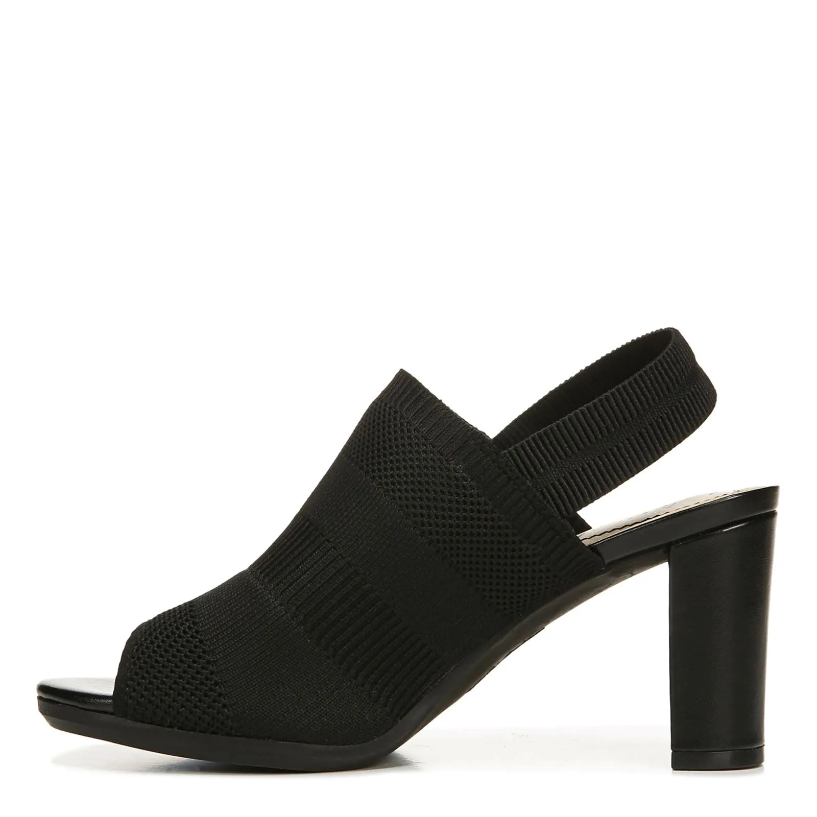 LifeStride Womens Afton Slingback Peep Toe Pump Heeled Sandal, Black, 9 US