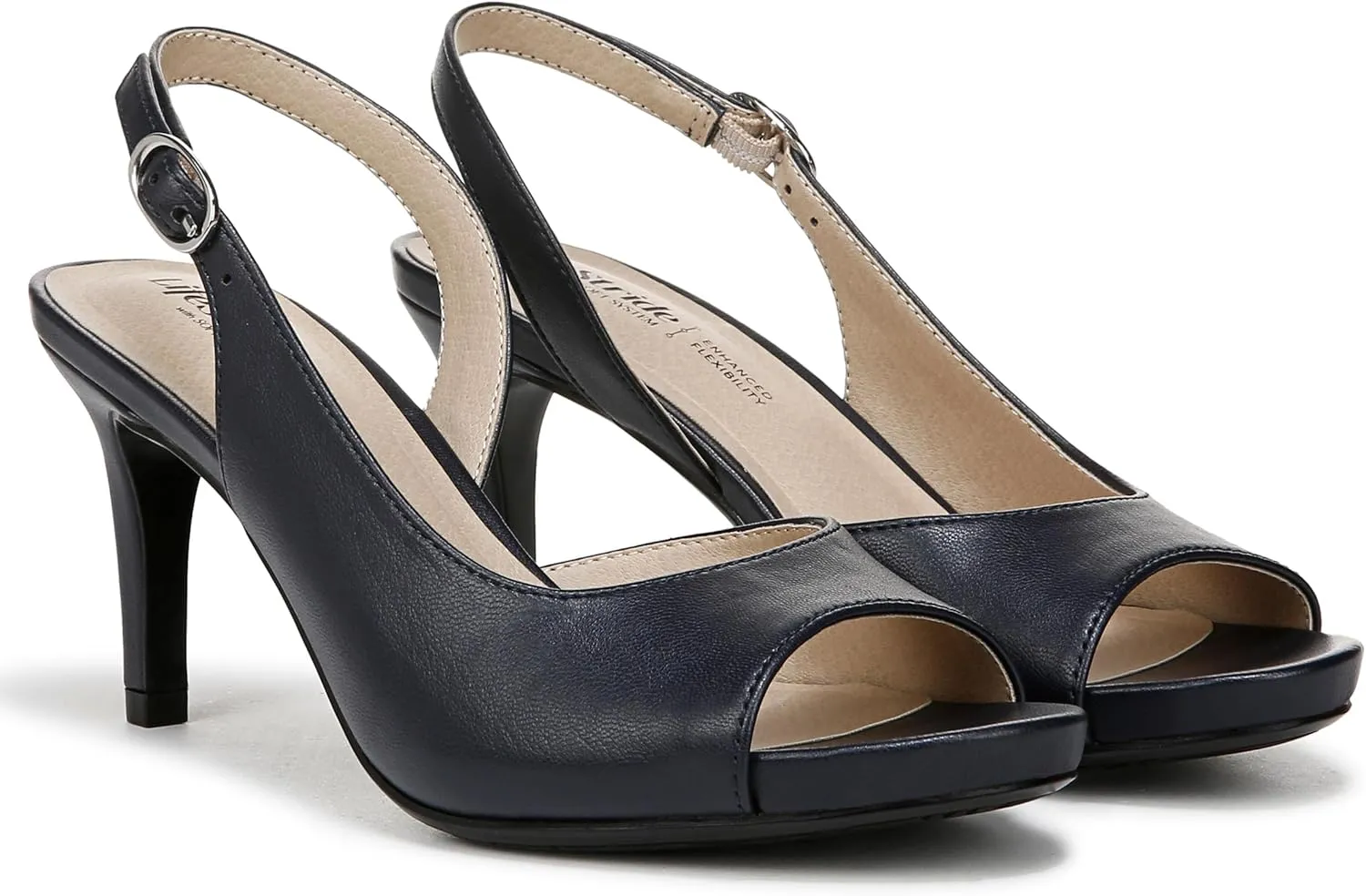 Lifestride Women's Teller 2 Slingback Peep Toe Pump