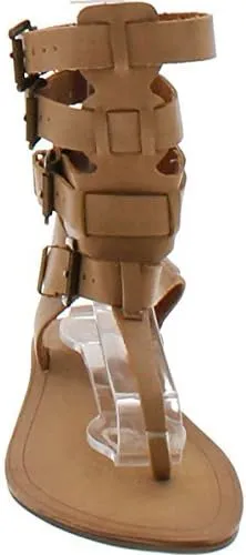 Liliana Avis-3 Women Leatherette Strappy T-Strap Gladiator Thong Sandal