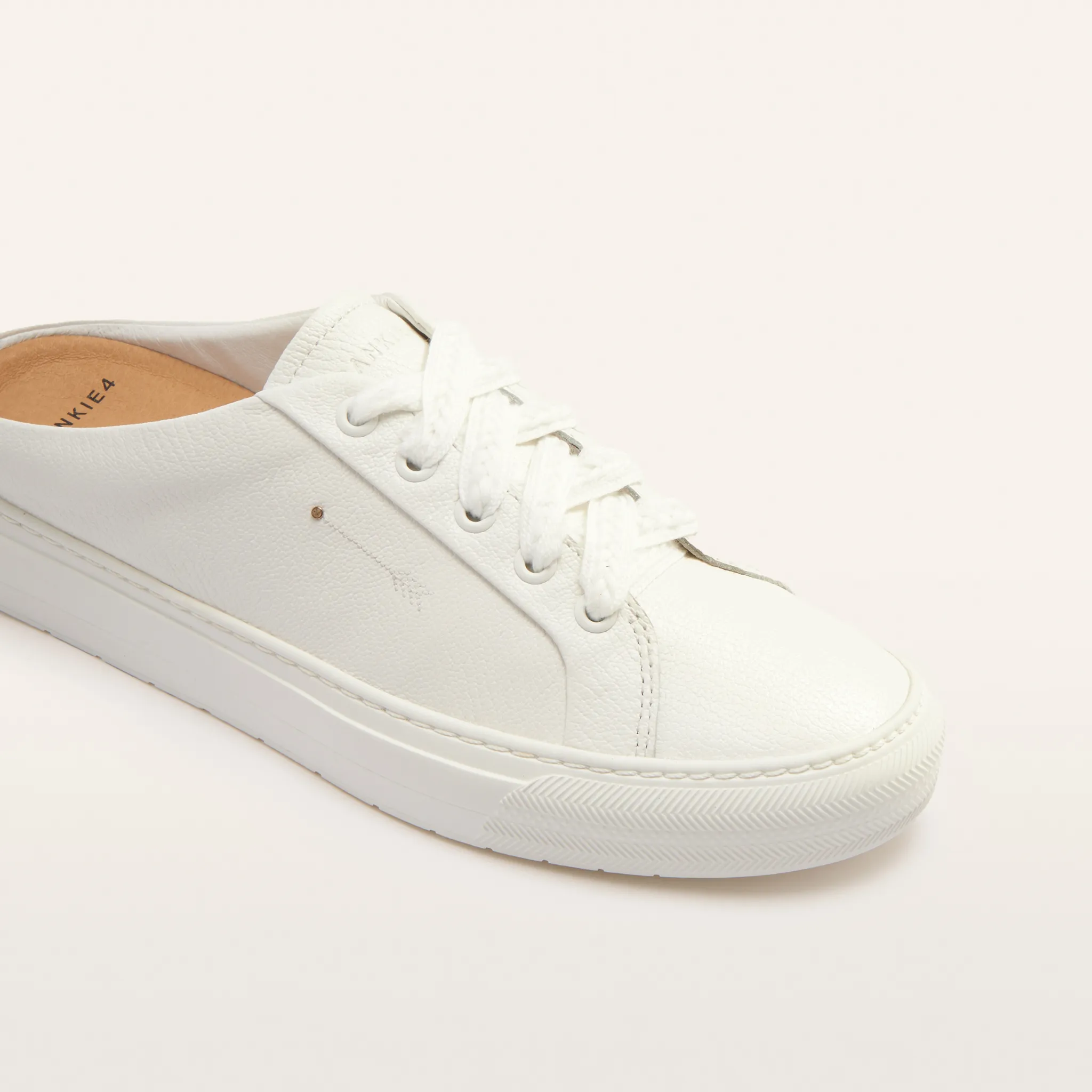 Lincoln White Tumbled Leather Sneakers