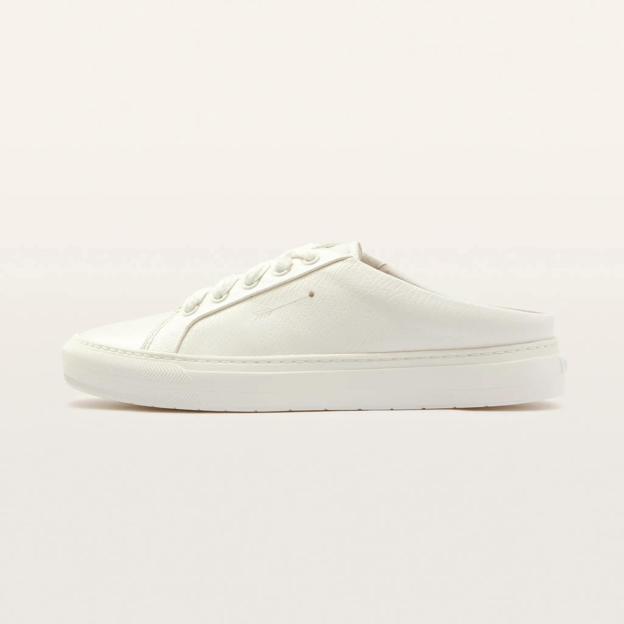 Lincoln White Tumbled Leather Sneakers