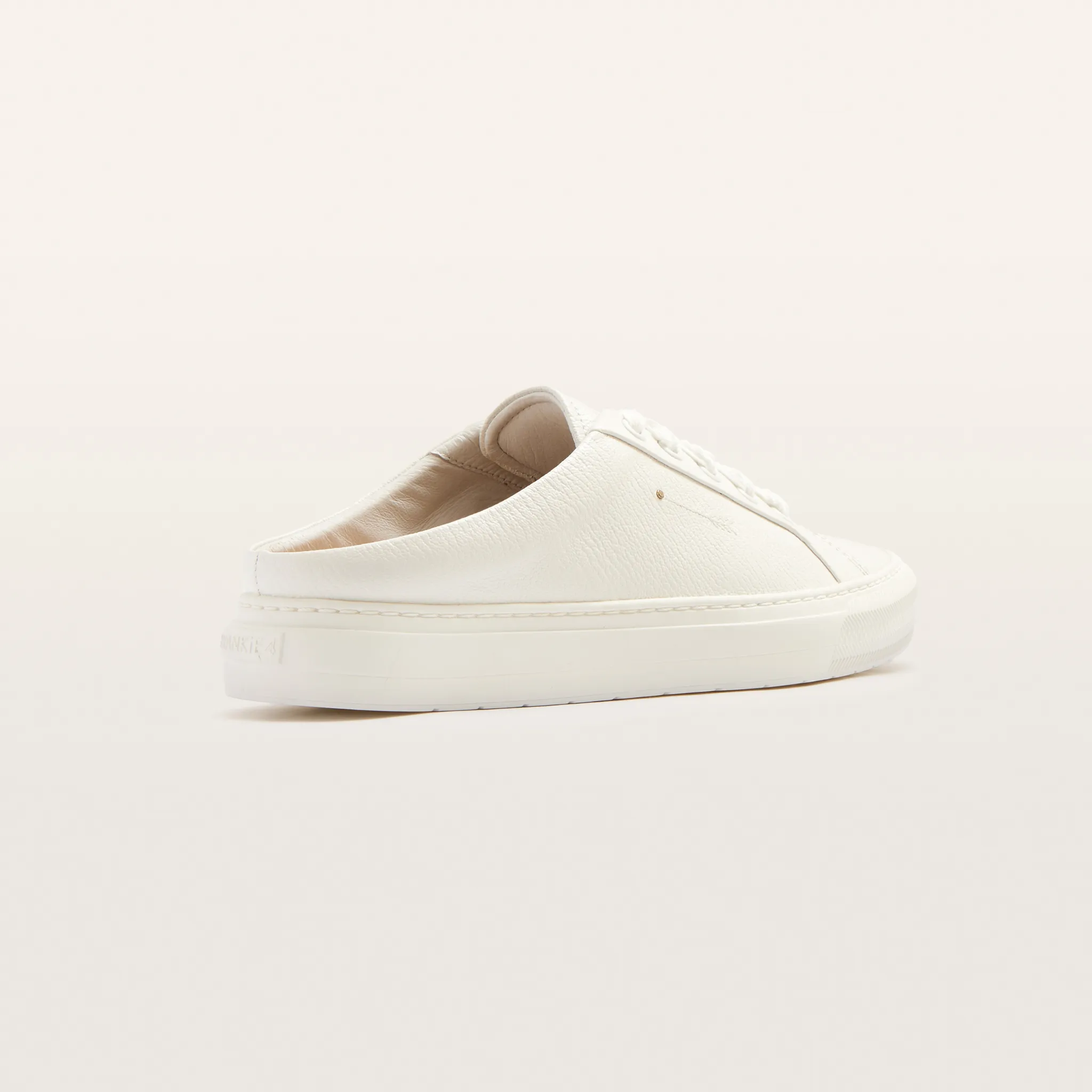 Lincoln White Tumbled Leather Sneakers