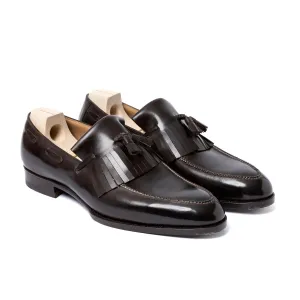 Loafer "Short Tassel Kiltie" made from Dark Brown Calfskin - purely handmade
