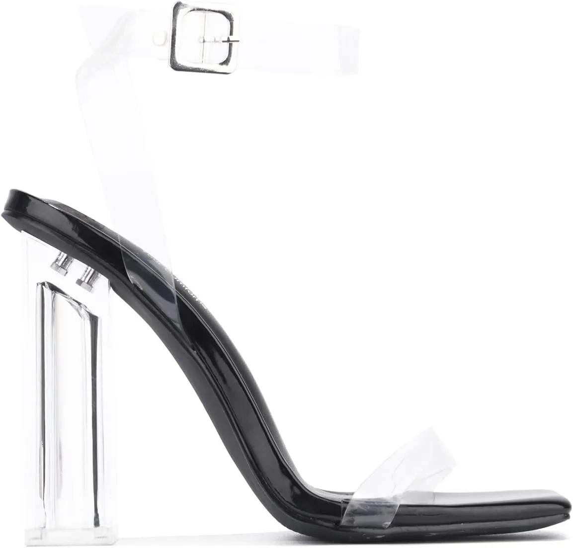 Lula Clear Square Toe Block High Heels (Lula)