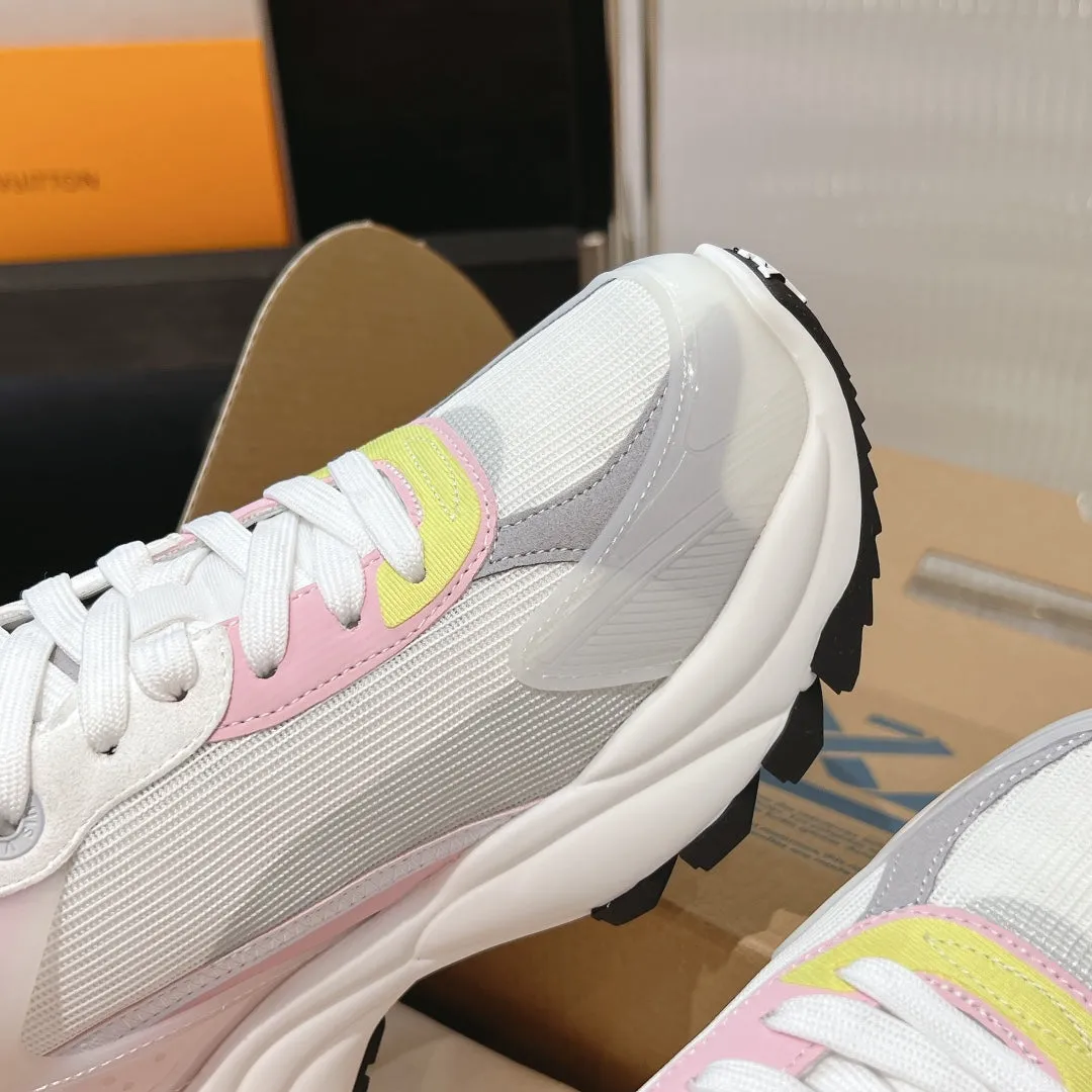 LV Run 55 Sneaker 50mm Grey Pink Polyester Mesh Fabric