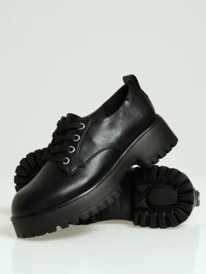 Makinley Chunky Lace Loafer - Black