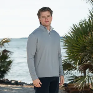 Mariner 1/4 Zip Solid Pullover in Shark Fin