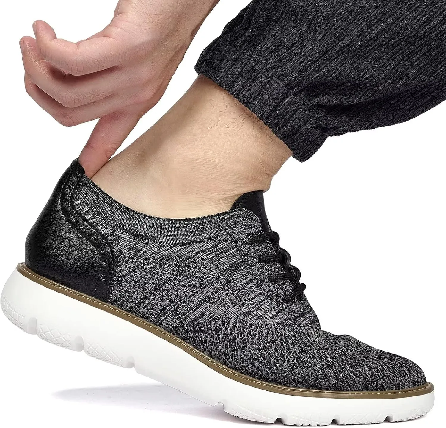 Men's Casual Sneakers Dress Shoes - Comfort Dress Sneakers Mesh Knit Lightweight Breathable Formal Oxford Business Shoes