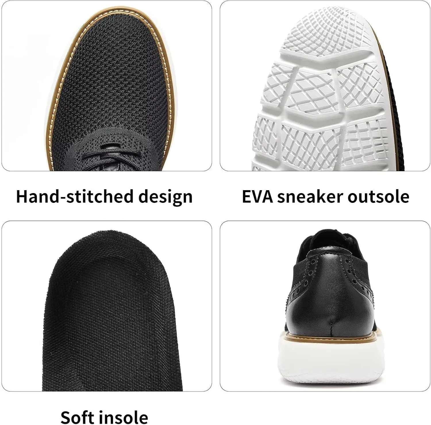 Men's Casual Sneakers Dress Shoes - Comfort Dress Sneakers Mesh Knit Lightweight Breathable Formal Oxford Business Shoes