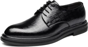 Men's Invisible Height Increasing Elevator Shoes,Formal Derby Oxfords - 3 Inches Taller for Business Dinners