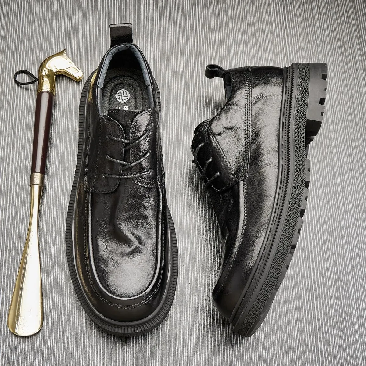 Men's Lace Up Formal Dress Shoes Brogues Derby Comfortable Leather Shoes for Men for Business Office & Casual